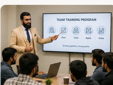 Techtrois trainer leading a technology training session for a team